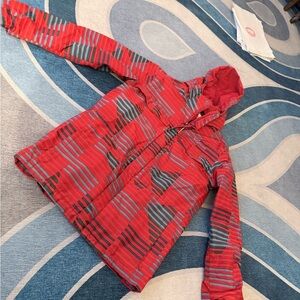 Columbia Red and Gray Hooded Ski Jacket